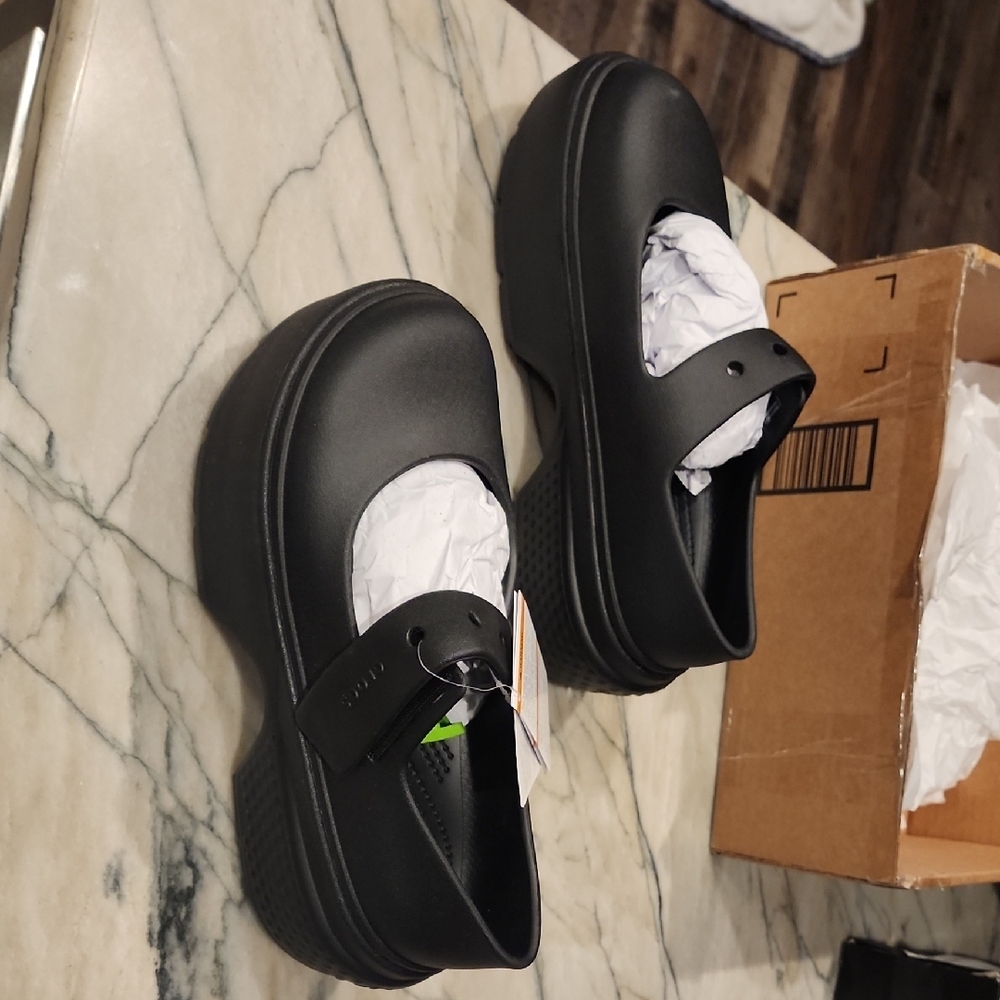 CROCS Black Platform Shoes